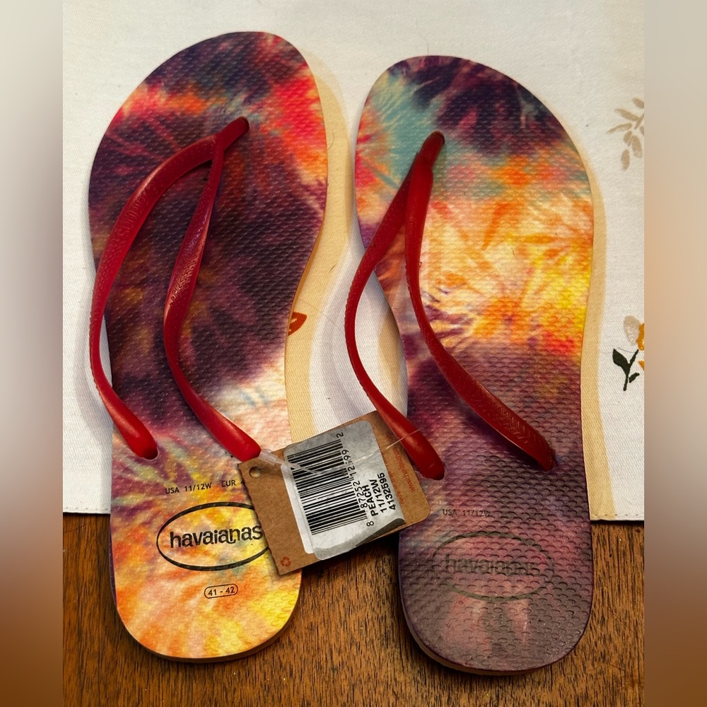 Havaianas Tie Dye Sandals / Flip Flops. Womens Ladies Size 11/12w NEW